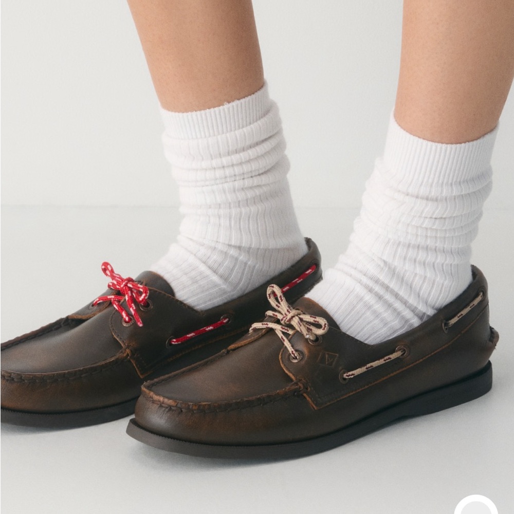 NWT Sperry x Aritzia AO Boat Shoe Distressed Mocha Rich Brown